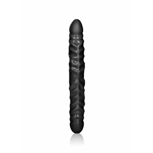 Veined Double Dong 12 Inch BLACK